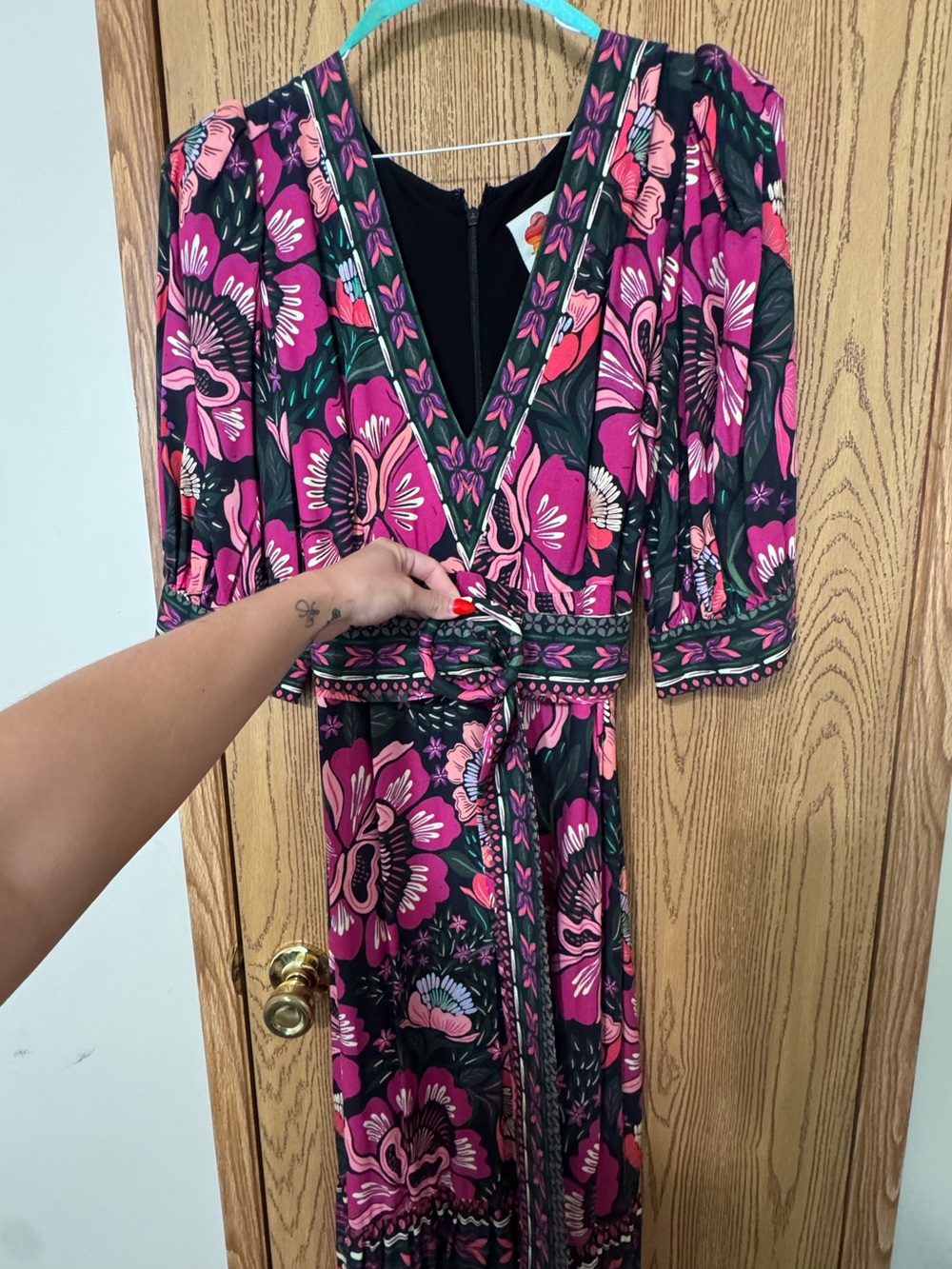 Farm Rio Floral Print Puff Sleeve Dress - Picture 9 of 16